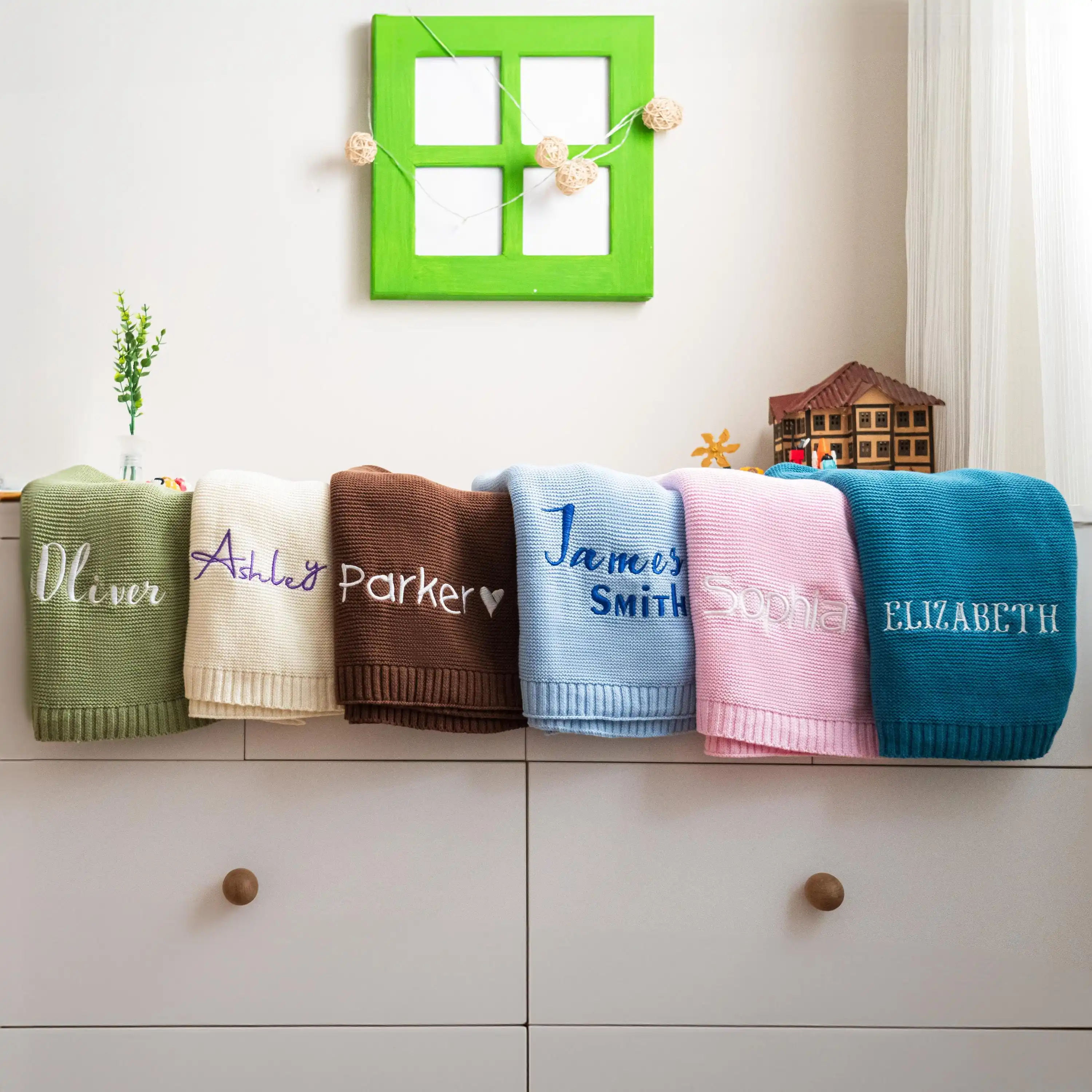 شخصية مخصصة مطرزة مكتنزة متماسكة الطفل بطانية 40X30 بوصة اليدوية الحضانة البطانيات الوليد الطفل هدايا لصبي/فتاة