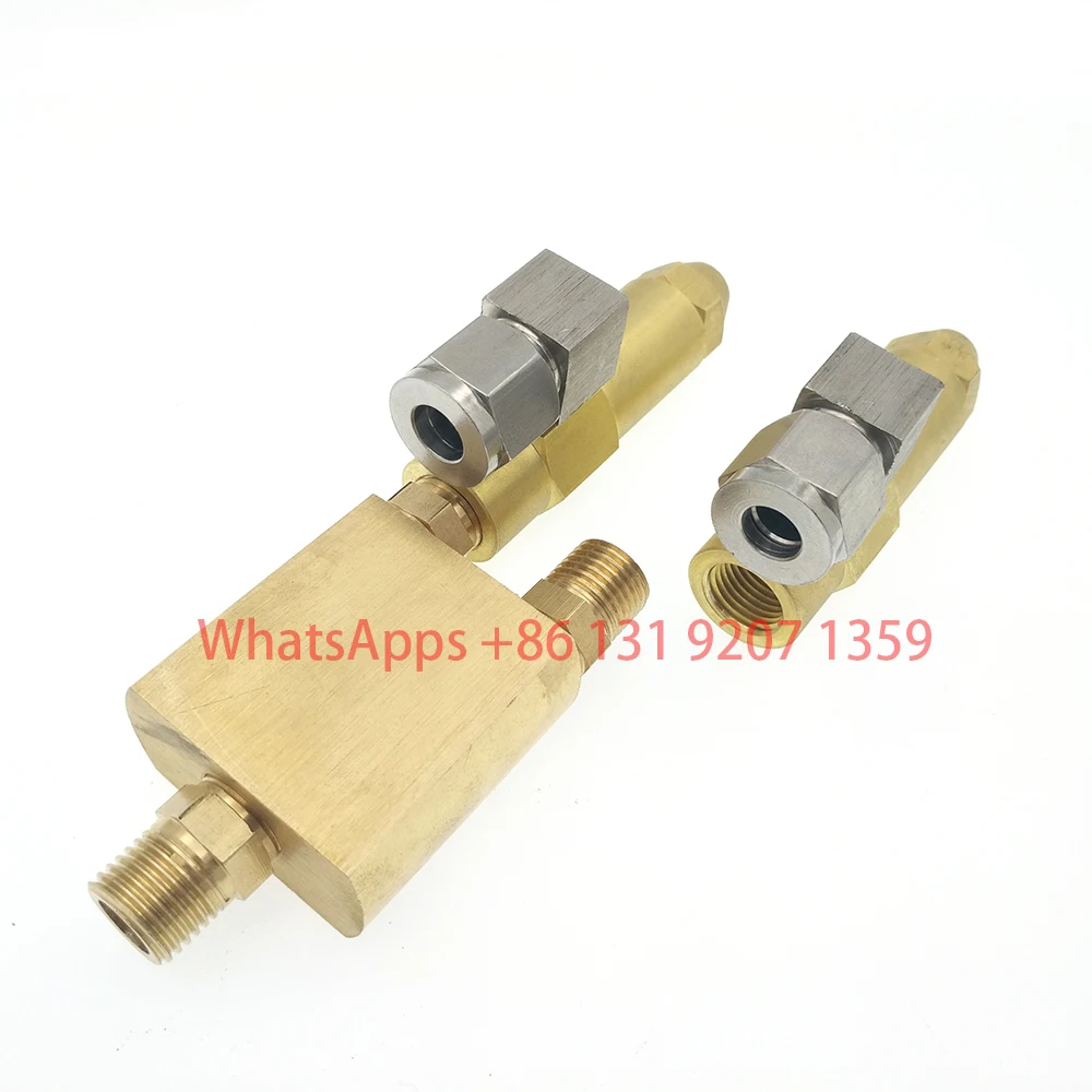 Double Waste Oil Burner Nozzle Fuel Burner Siphon Full Cone Oil Nozzle  Diesel Heavy Oil Injection Nozzle