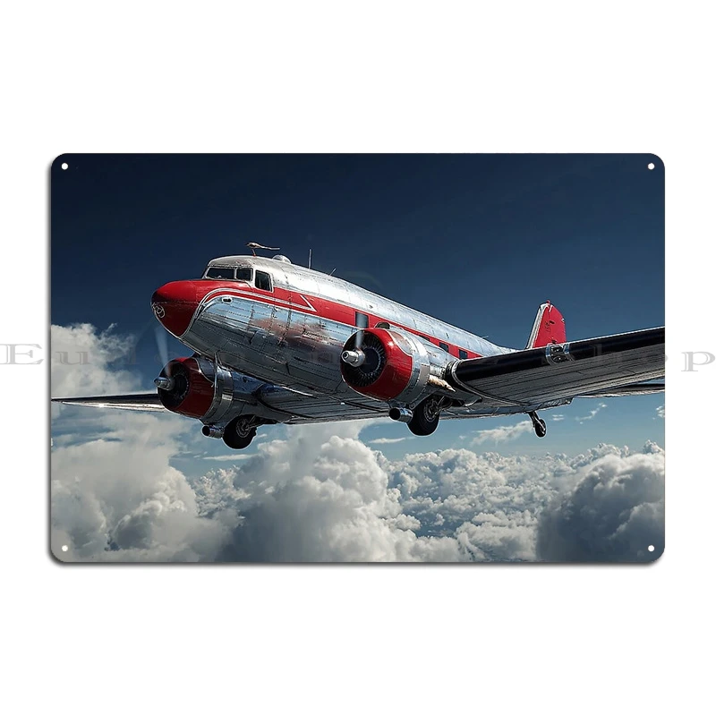 Antarctic Dc3 Plane Metal Plaque Poster Garage Club Douglas Dc-3 Vintage Plane Dakota Tin Sign Poster