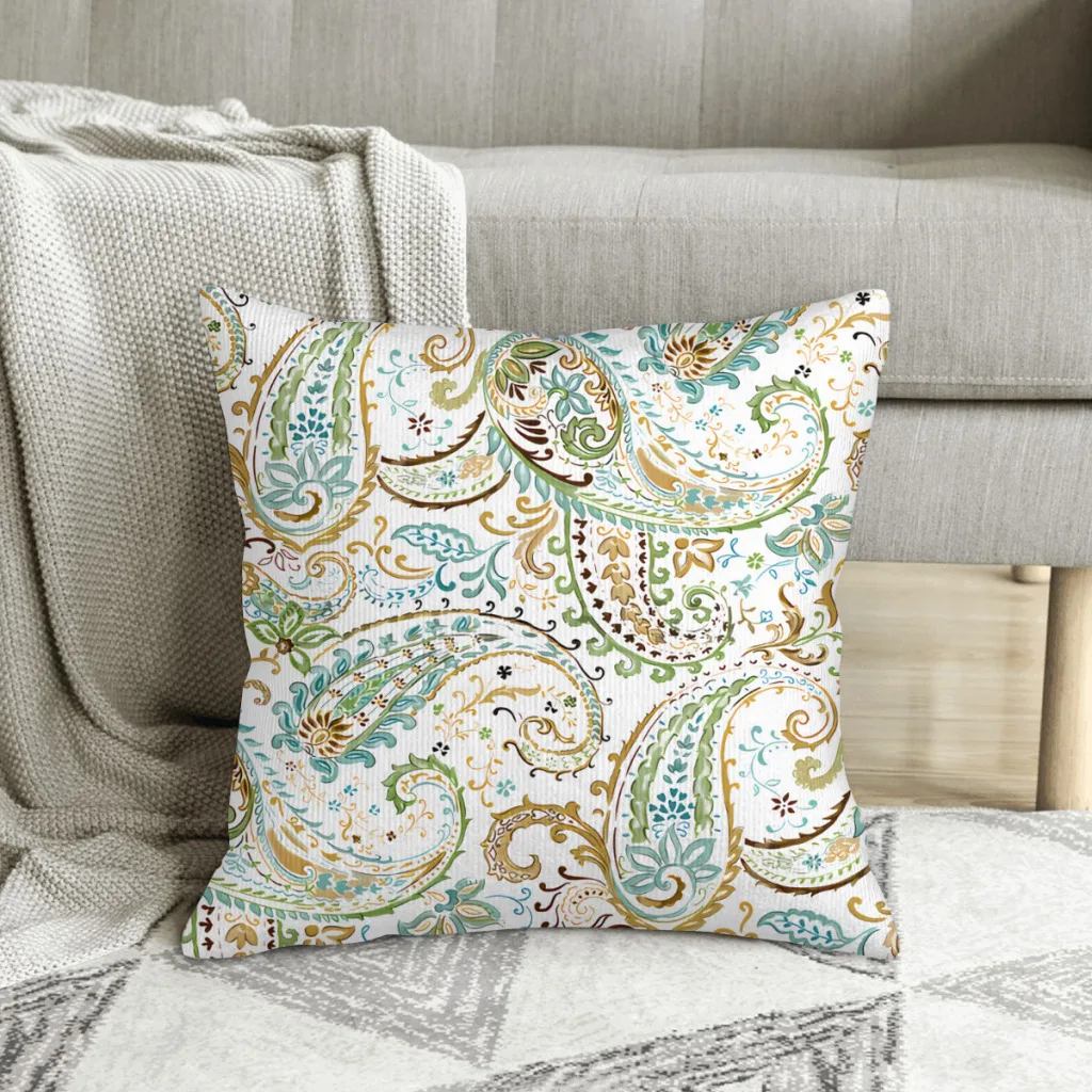 

Paisley Pattern Print Paisley Style Polyester Cushion Cover For Sofa Garden Decorative Reusable Coussincase