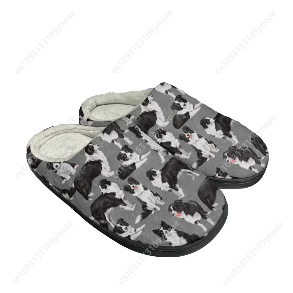 Hot Border Collie Fashion Cotton Custom Slippers Mens Womens Sandals Plush Casual Keep Warm Shoes Thermal Comfortable Slipper
