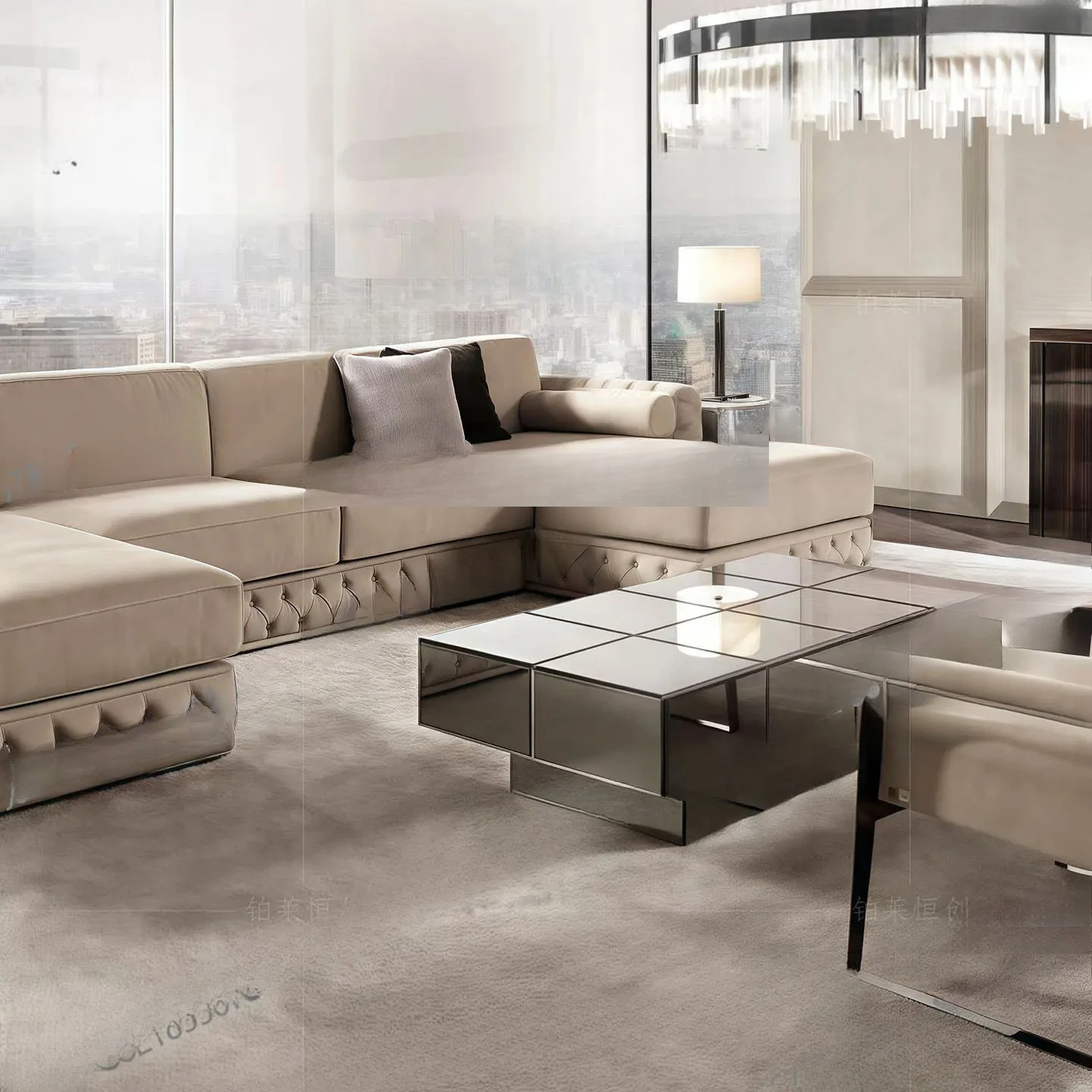 light luxury retractable coffee table living room home modern high-end luxury small apartment