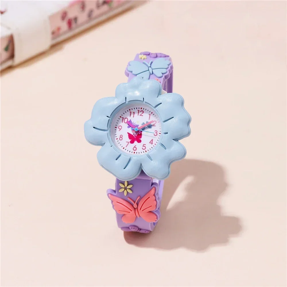 New Kids Watches Cartoon Watches Butterfly Silicone Quartz Wristwatch Birthday Gift Girl Boy Children Study Time Watch Reloj