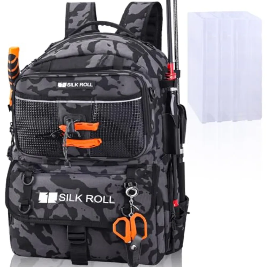 

Рыболовный рюкзак на 50 л с держателем для удочки и 4 встроенными органайзерами для снастей 3600 – водонепроницаемый рыболовный рюкзак для максимального удобства