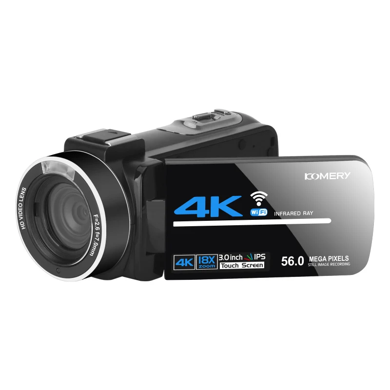 

Wide Angle Lens 4K Video Camera Live Streaming For Youtube Vlogging Night Vision 56MP UHD Camcorder Photography Digital Recorder