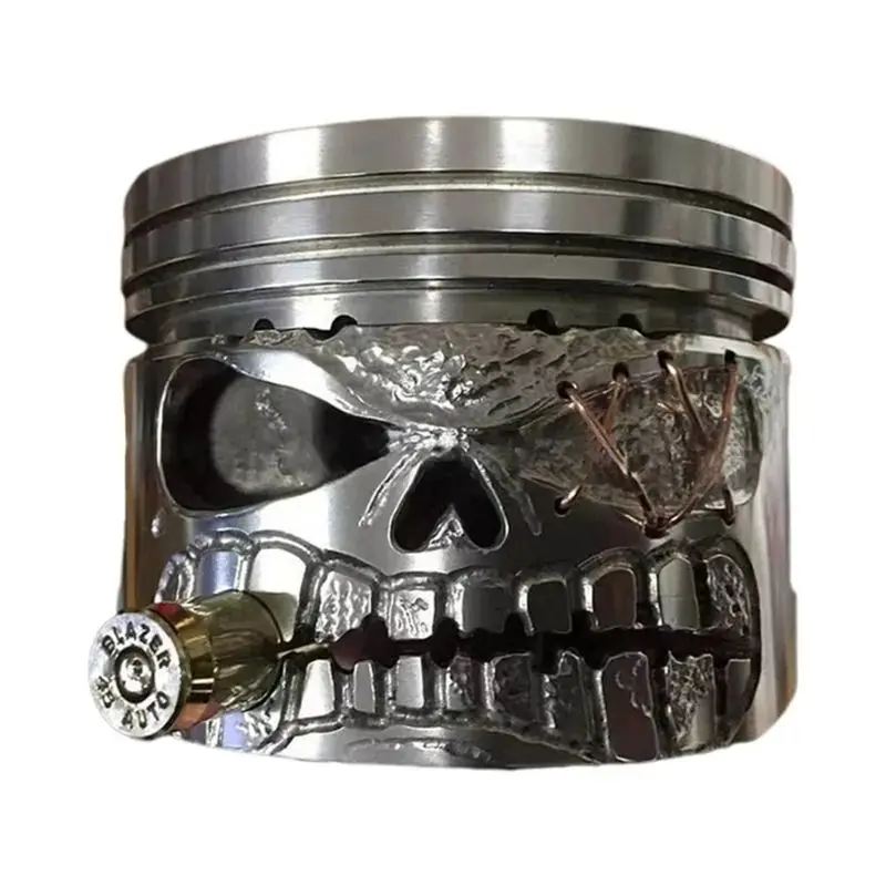 1 Apr.Resin Carved Skeleton Sculpture Ornament Cosplay Halloween Piston Skull Face Sculpture Figurine Art Desktop