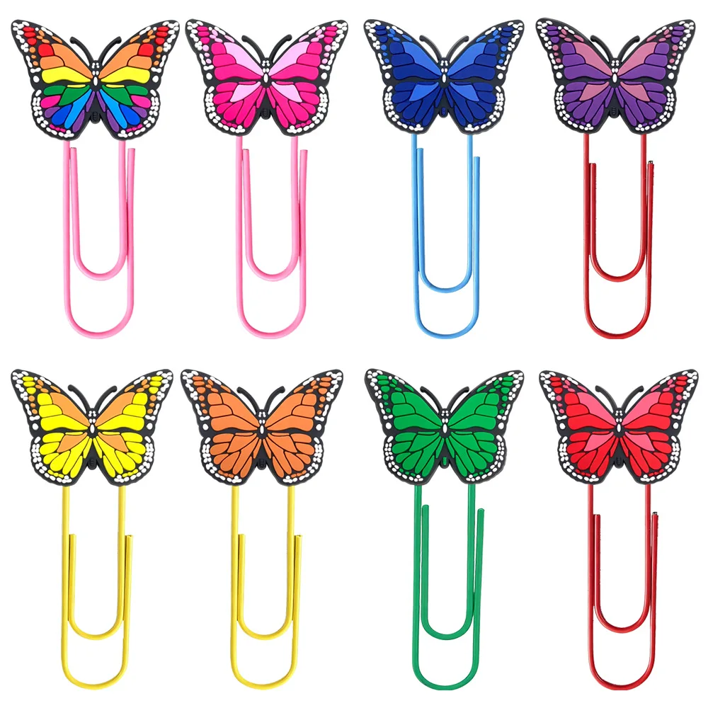 

Butterfly Sized Paper Clip Office Supplies Creative and Cute Paper Clip U-shaped Pin PVC Cartoon Bookmark Y2k Fashion Toys Anime