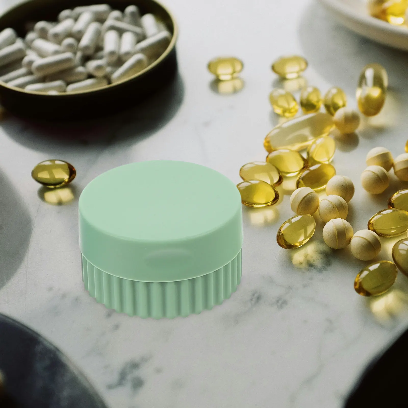 4Pcs Portable Silicone Pill Case Travel Organizer Leak Proof Small Pill Box Weekly Medicine Storage Vitamin Holder Multi Color
