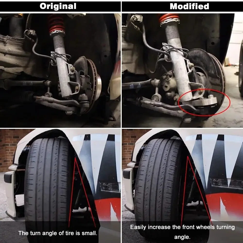 Adapter increasing turn angles about 25%-30% E46 For BMW M3 Tuning Drift Power E46 lower arms are required Car Accessories