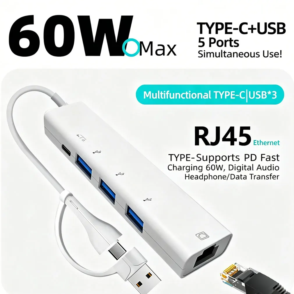 USB Camera Adapter Compatible High Speed Type-C Splitter With IPhone IPad Converter with Charging Port Plug Play for Card Reader