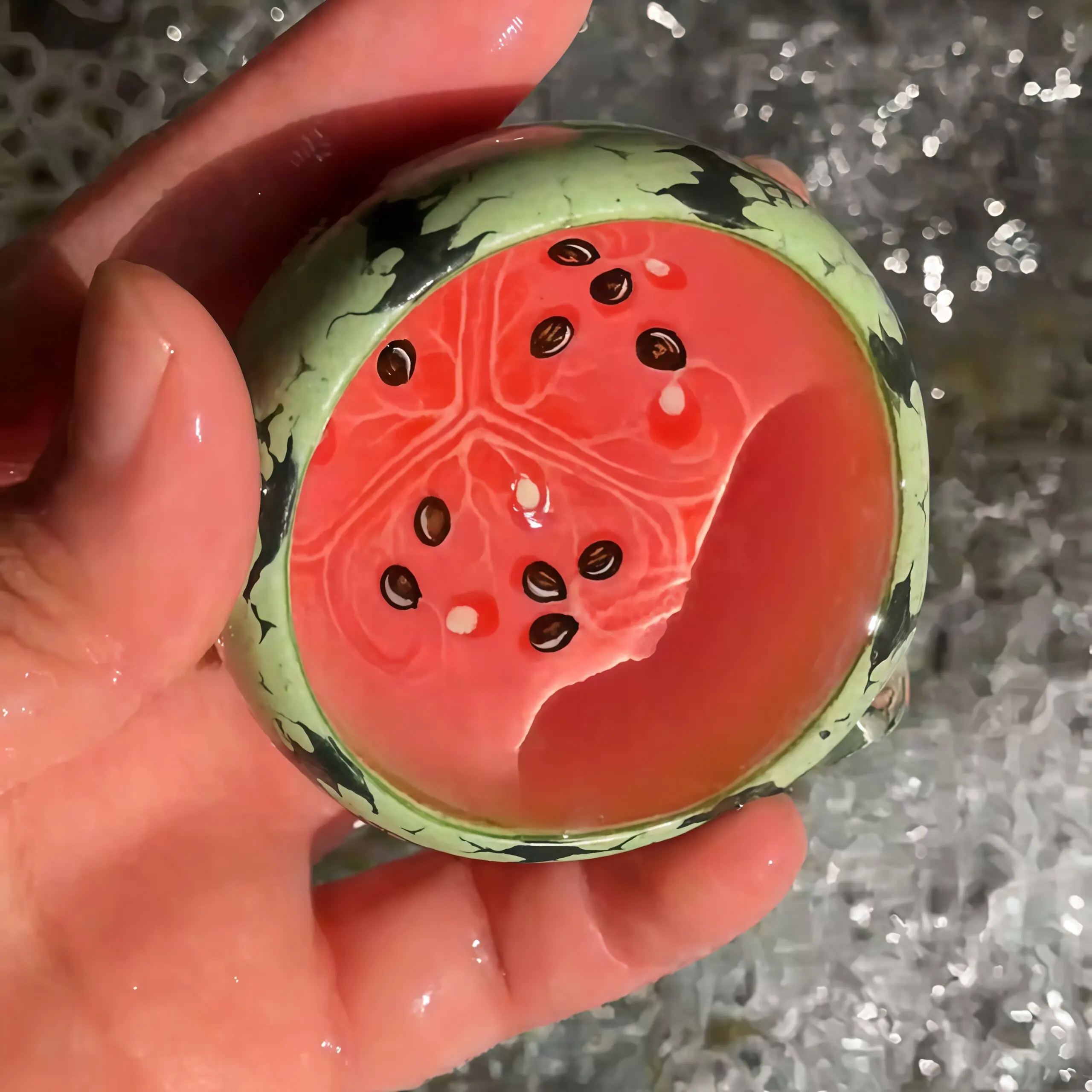 Simulated Watermelon Ceramic Teacup Creative good-looking Fruit Drinking Cup Summer Cute small Tea Set Home Gift for Friends