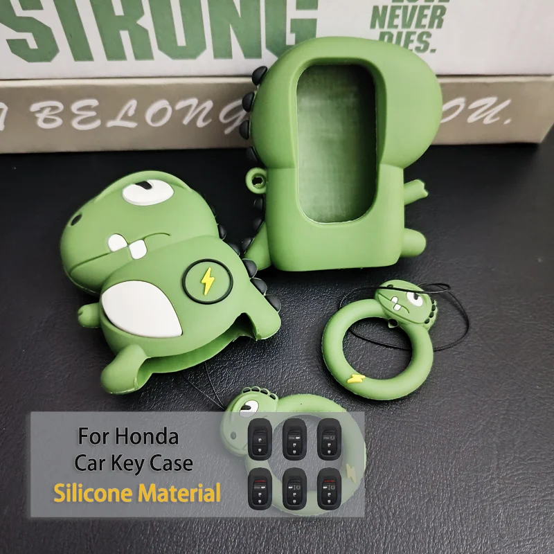 

Dinosaur Silicone for Honda Civic Vezel Accord Fit Pilot CRV Freed HRV ENP1 2023 2 3 4 5 Button Car Key Case Cover Fob Keychain