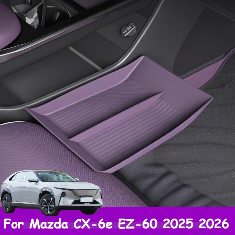

For Mazda CX-6e EZ-60 2025 2026 Car Central Control Lower Storage Box Silicone Protective Pad Interior Accessories