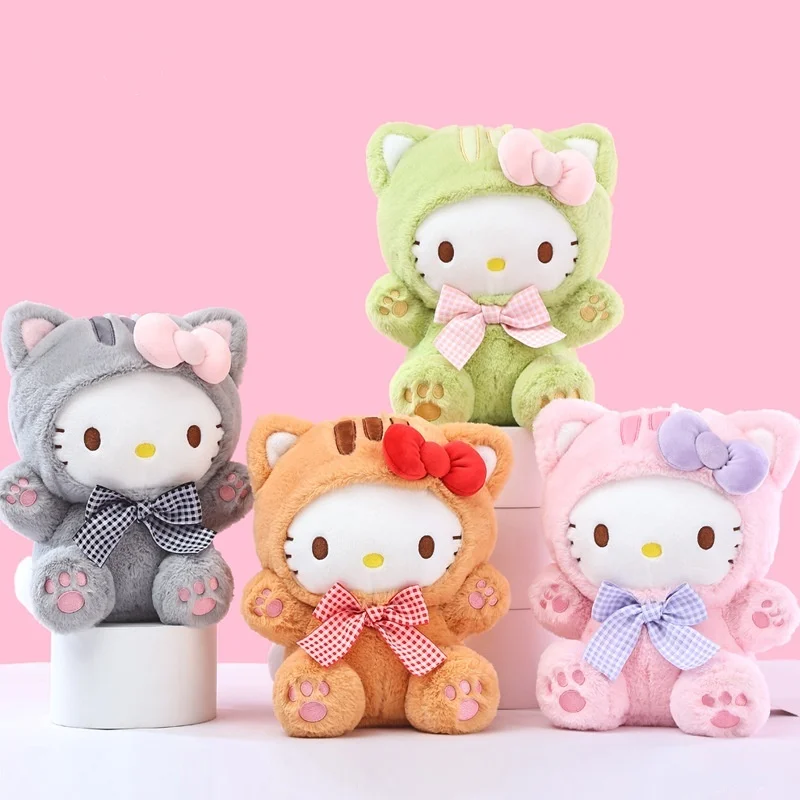 

Плюшевые игрушки Sanrio Hello Kitty 20 см, оригинальные, успокаивающие, для выпускного, на Рождество, на день рождения