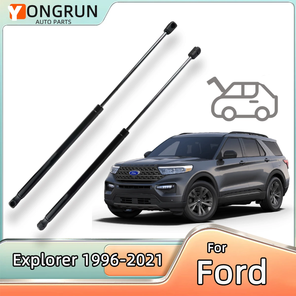 Для Ford Explorer 1996-2021 Подъемная опора переднего капота Газовые пружины Капот Газовые стойки Автомобильный капот Нажимной стержень SG404015 4026