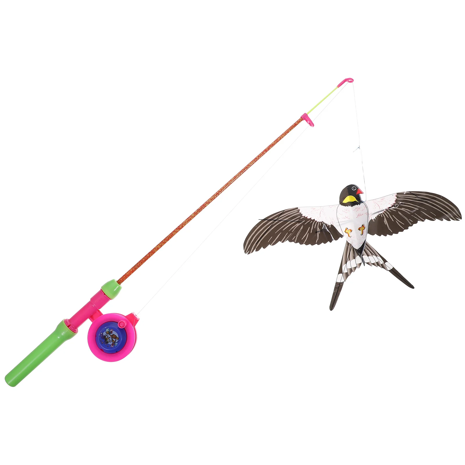 

Fishing Rod and Kite Child Toy Swallow Bird Flight Funny Kites Children with Pole Abs Kids for Toddler