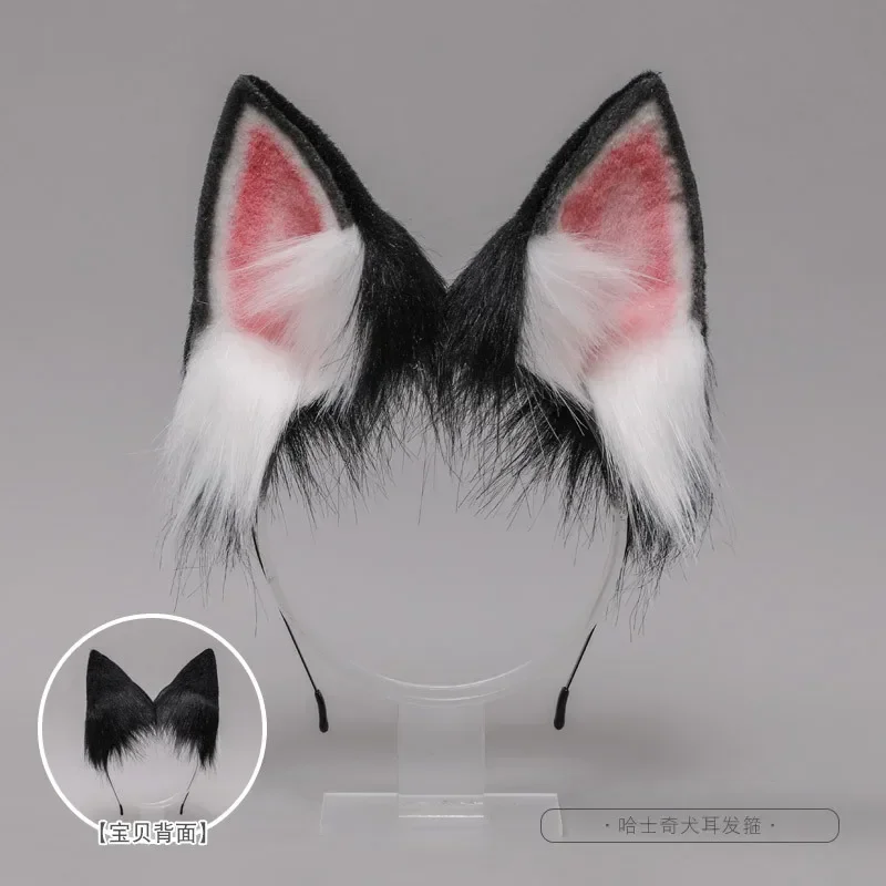 Simulation girls plush animal puppy cat ears hair hoop Lolita lovely handmade headdress anime cosplay party kawaii accessories