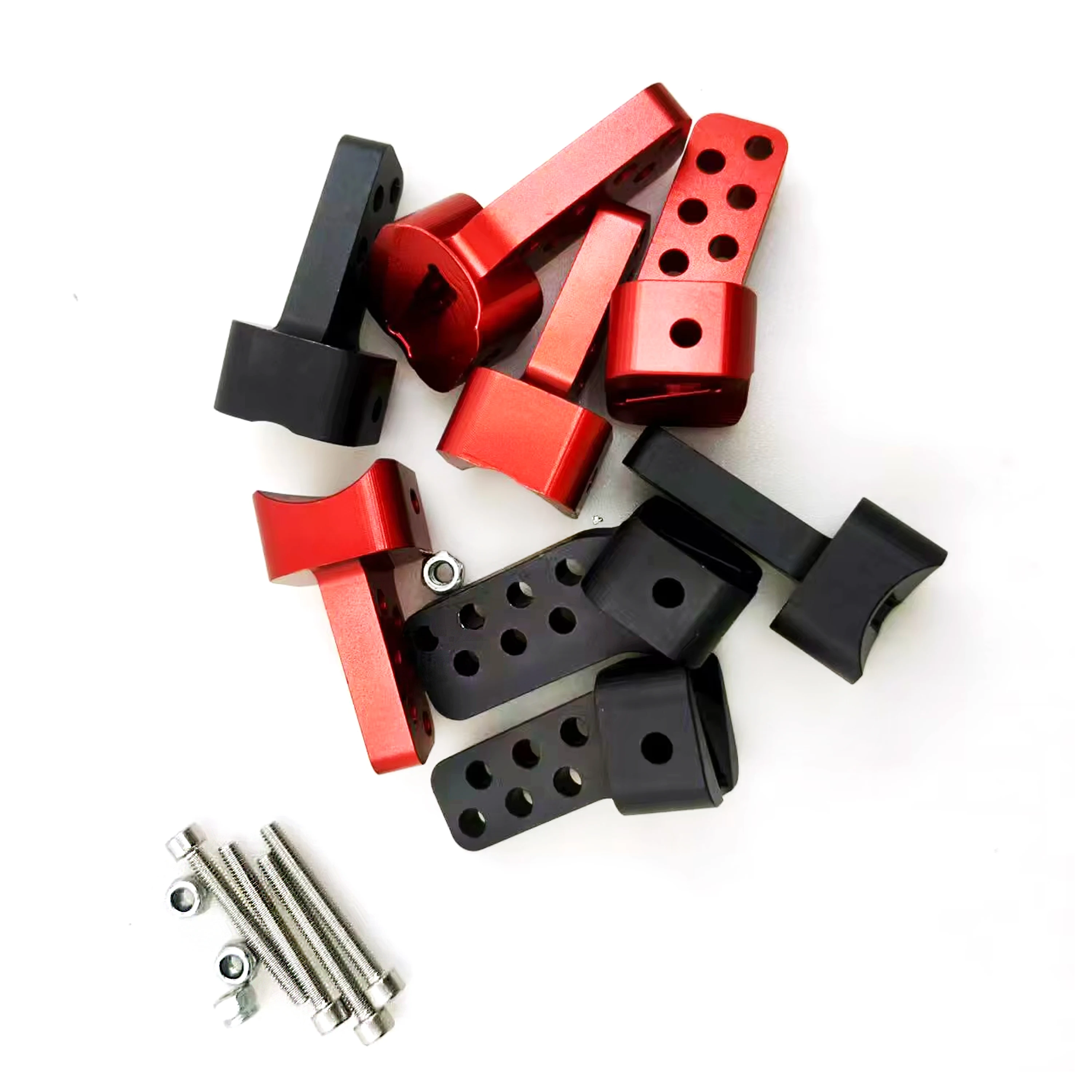 Soporte antideslizante multiángulo elevador de biela superior trasera de aleación de aluminio CNC, adecuado para plataforma de perforación 1/10 tipo pista