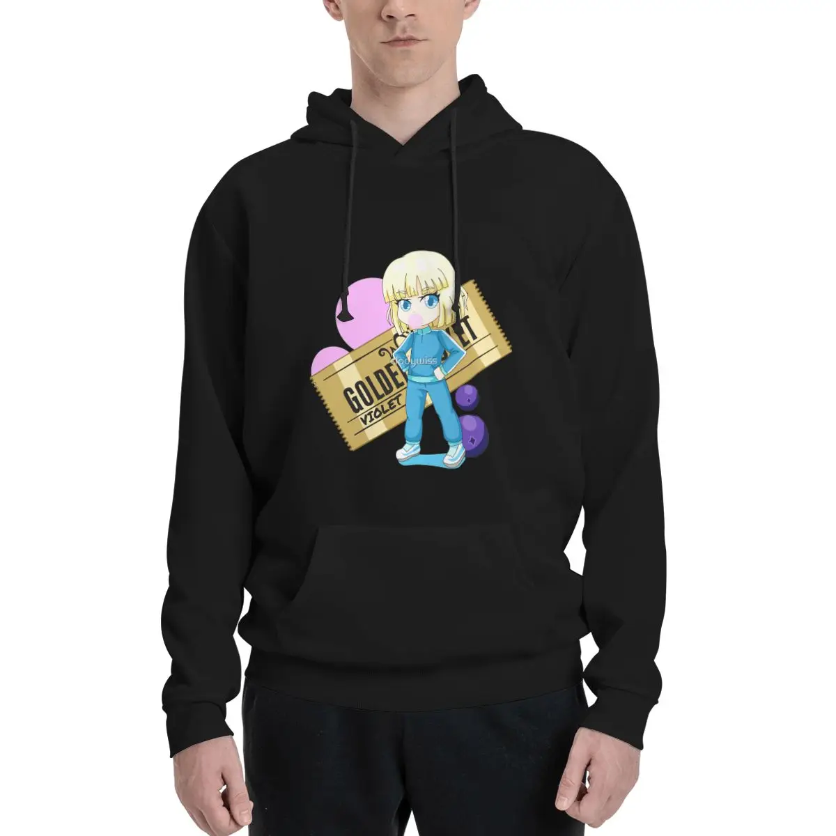 البنفسجي (تشارلي ومصنع الشوكولاتة) هوديس أنيمي المتضخم هوديي الرجال عباءة المرأة رياضية