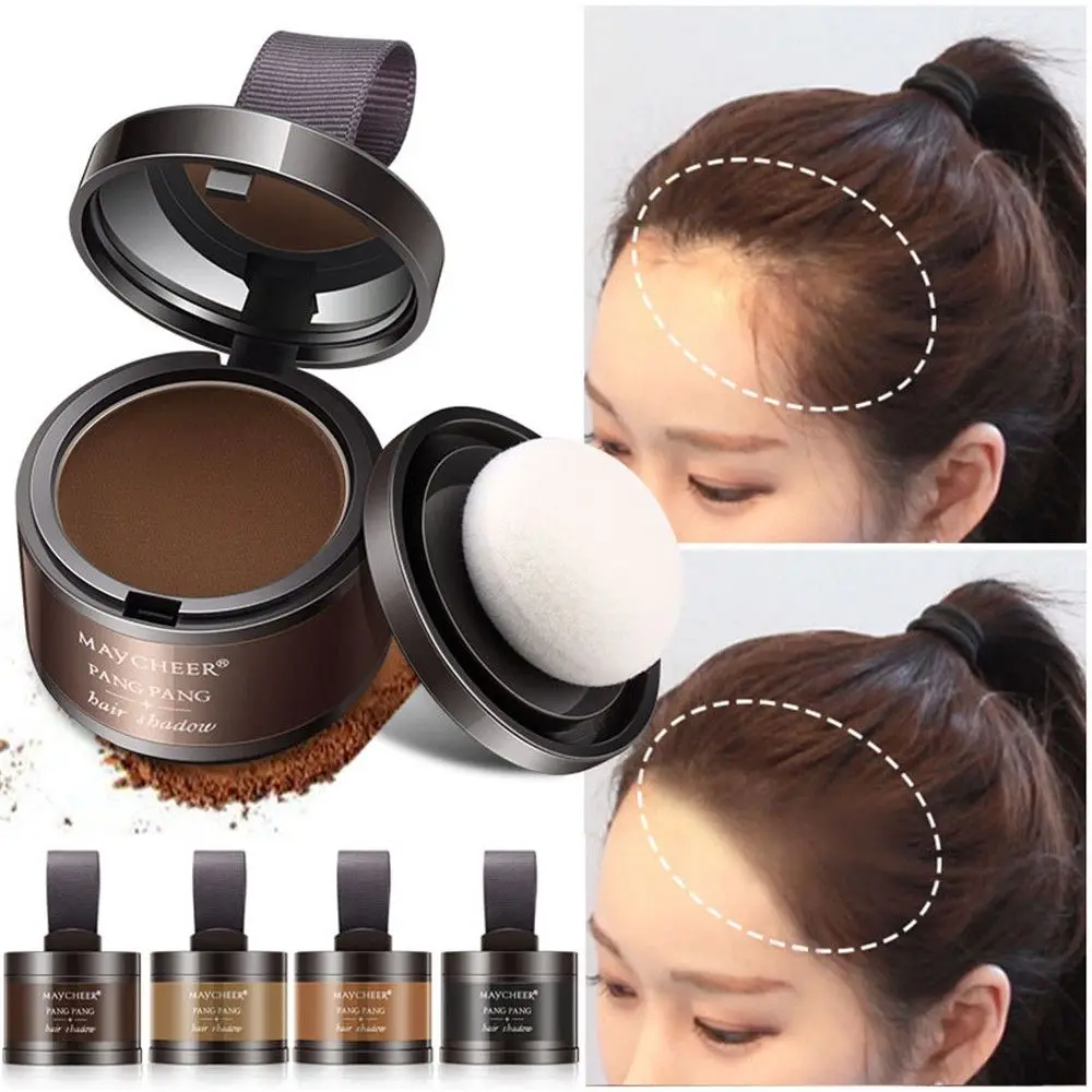 4g Hairline Hair Filling Powder Hairline Shadow Powder Bald Coverage Makeup Natural Cover Puff Forehead Trimming Hair Concealer