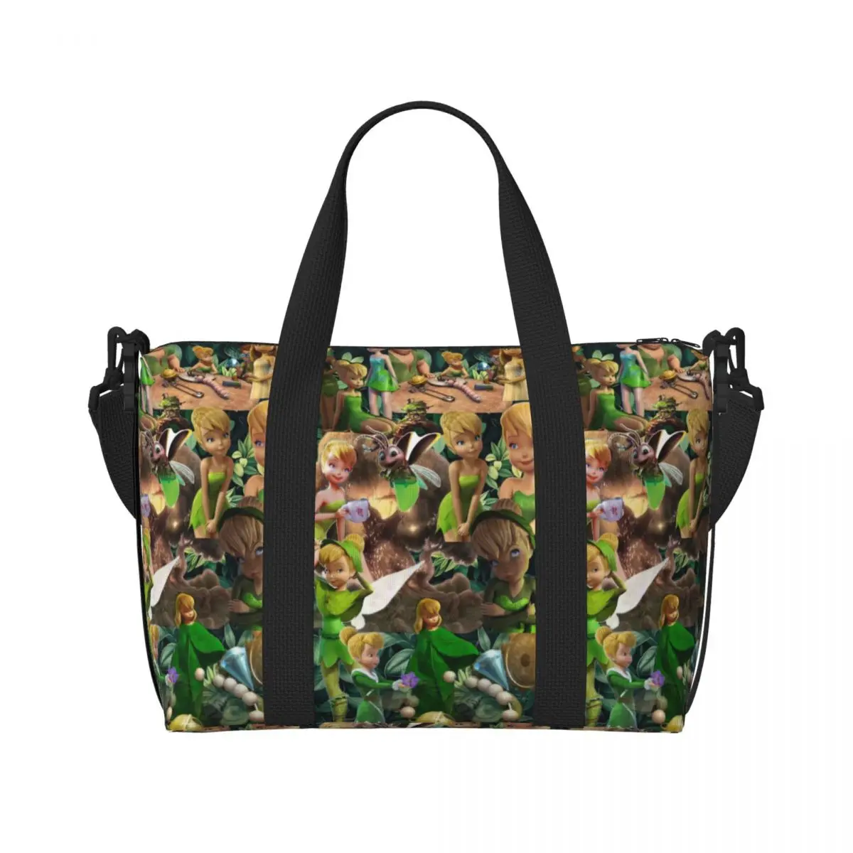 

Custom T-Tinkeres Anime Bell Beach Tote Bag for Women Big Compartment Beach Gym Travel Bags