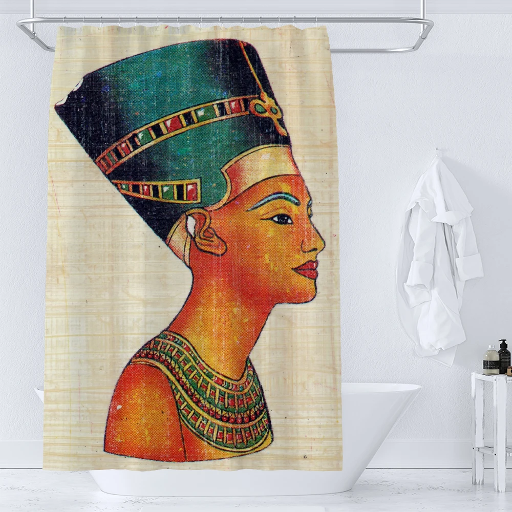 Pharaoh of ancient Egypt Shower Curtains Bathroom Bathtub Decoration Waterproof Bath Curtain Home Decor Curtain with Hooks