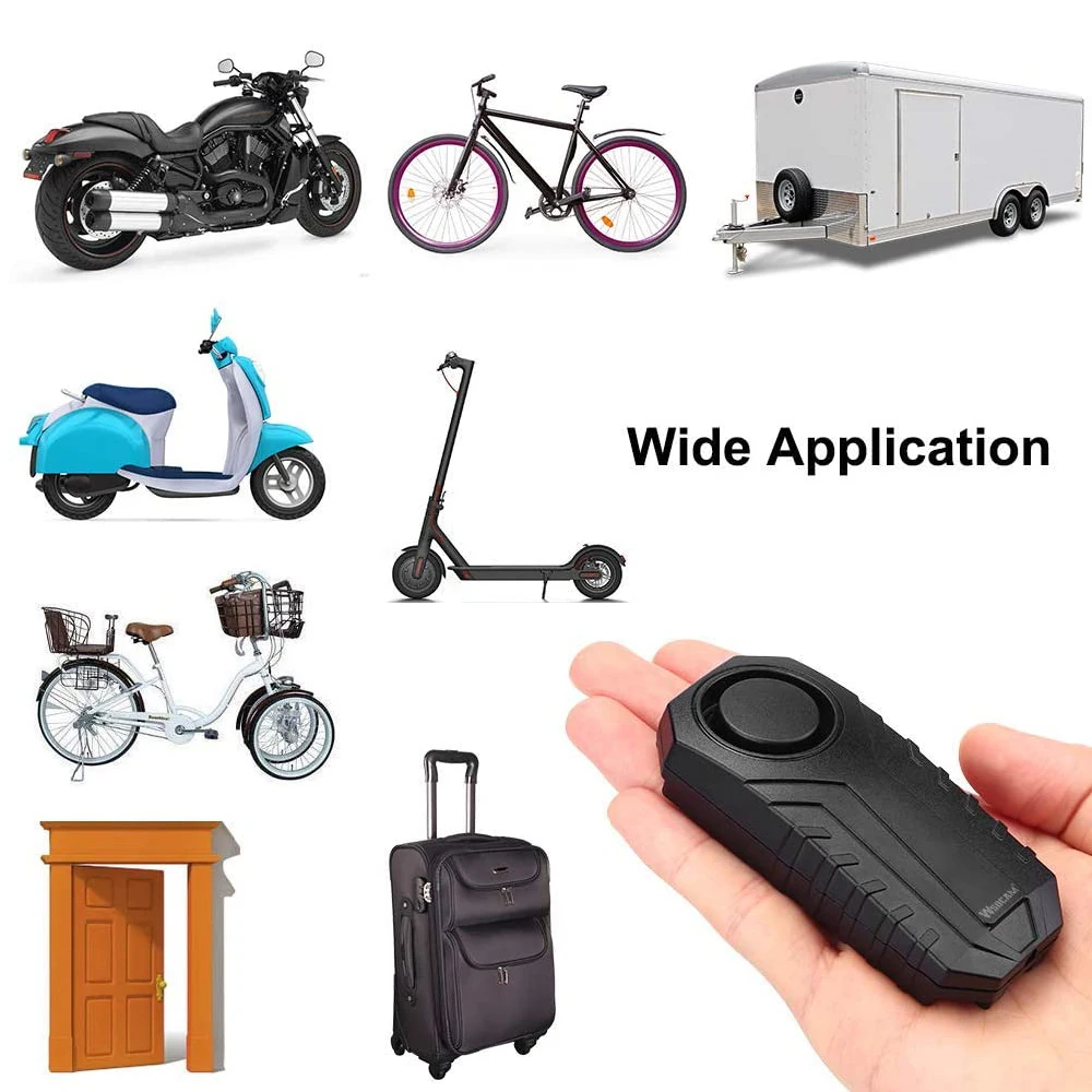 Sectyme alarme da bicicleta chifre sensor de vibração sem fio à prova dwaterproof água anti roubo motocicleta elétrica alarme com controle remoto