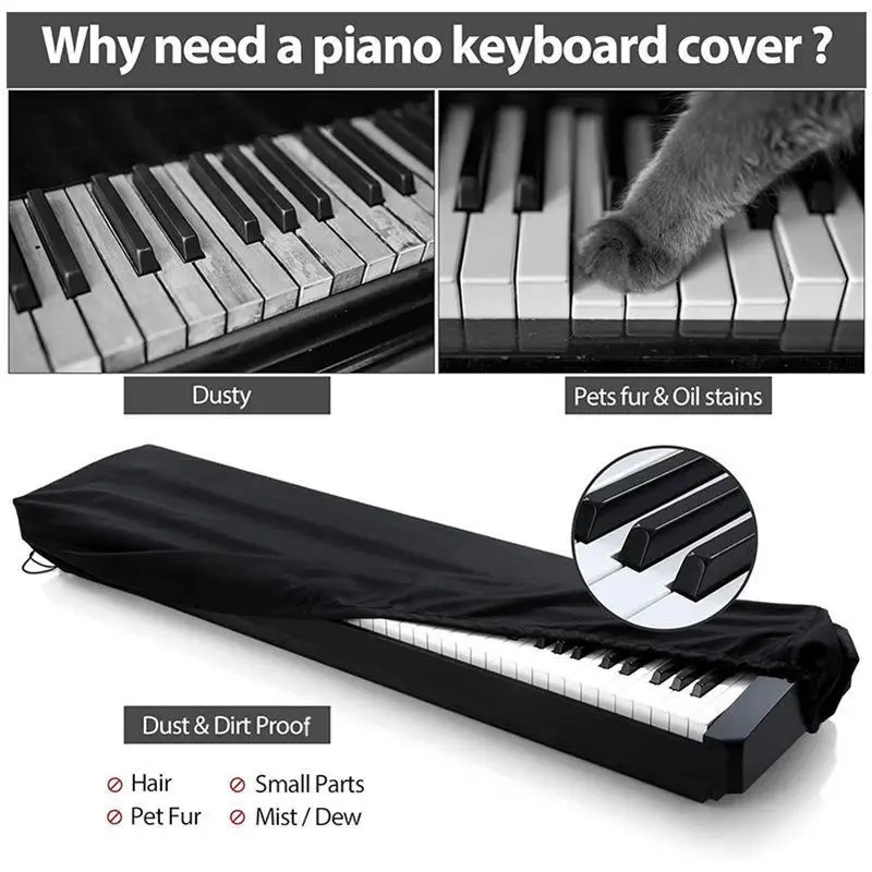 61/88 Key Digital Electronic Piano Cover Fabric Light Thin Keyboard Instrument Dust Cover Breathable Heat Radiation Dustproof