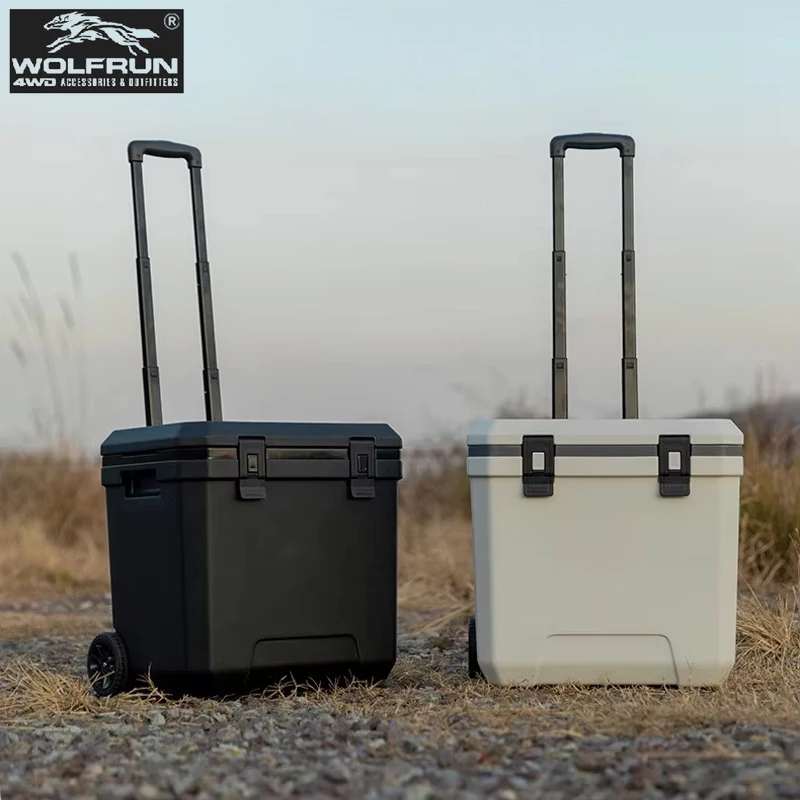Портативный охладитель на колесиках большой емкости, изолированный ящик для льда для охлаждения, рыбалки, автомобиля, пикников, кемпинга, хранения свежих продуктов
