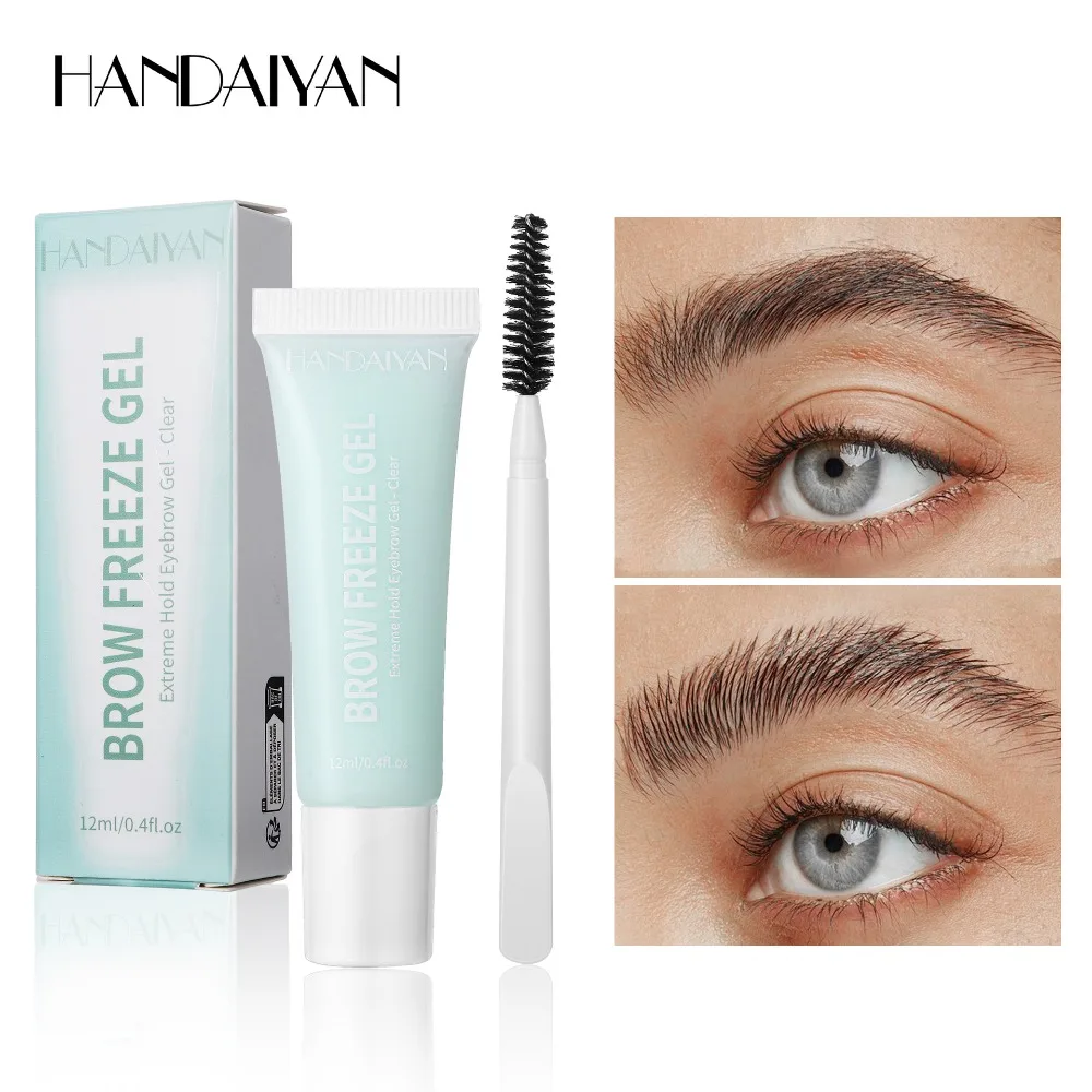 Transparent Brow Gel with Spoolie Brush Strong Hold Clear Formula for Bushy Brows All Day Styling Waterproof Makeup Essential