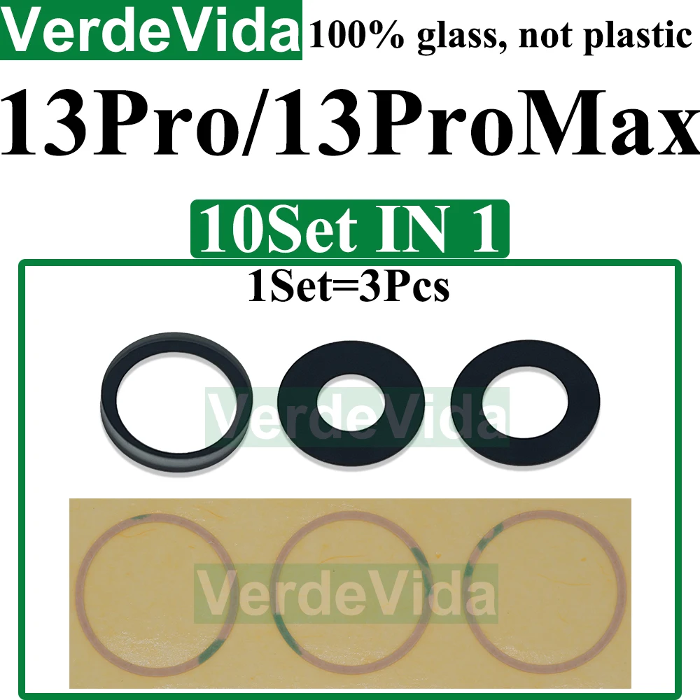 10set Rear Back Camera Glass Lens for iPhone 15 14 Plus 1113 Pro Max 12 Mini XS XR 8 7 Rear Cover Lens 3M Sticker Adhesive image 6