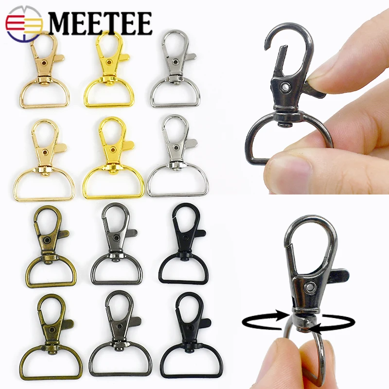 10/30/50Pcs 20mm/25mm Metal Lobster Clasps Bag Strap Swivel Trigger Buckles DIY Clip Snap Hook Webbing Hanger Keychain Hooks