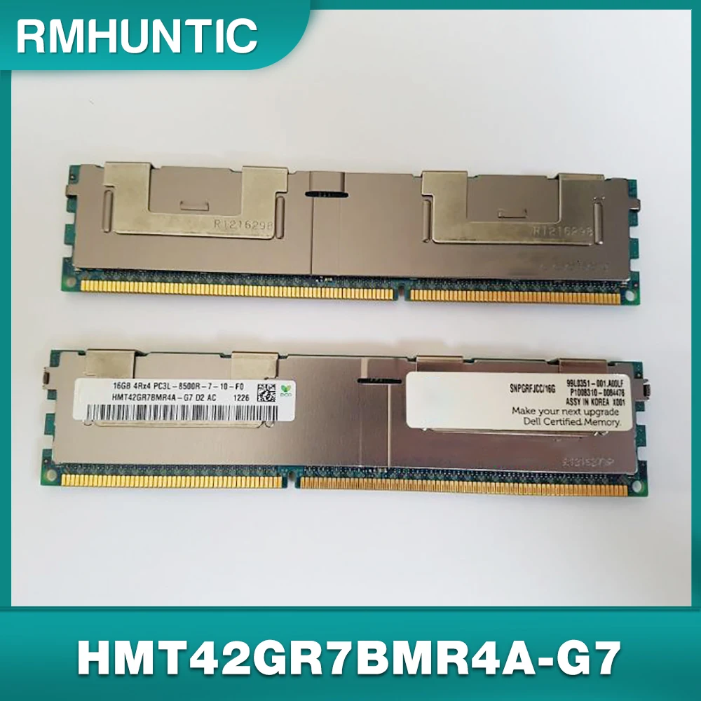 1 Uds 16G 4R × 4 PC3L-8500R DDR3 1066 ECC REG para memoria de servidor SKhynix HMT42GR7BMR4A-G7