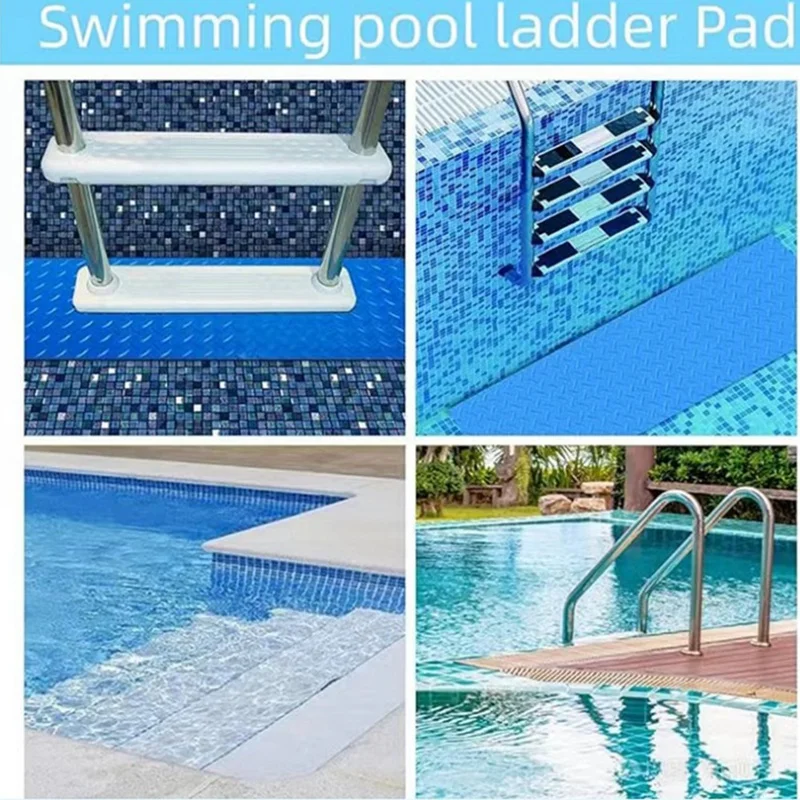 Tappetino per scaletta per piscina in PVC da 2 pezzi tappetino antiscivolo 24X9 pollici per gradino della piscina prevenire lo scivolamento