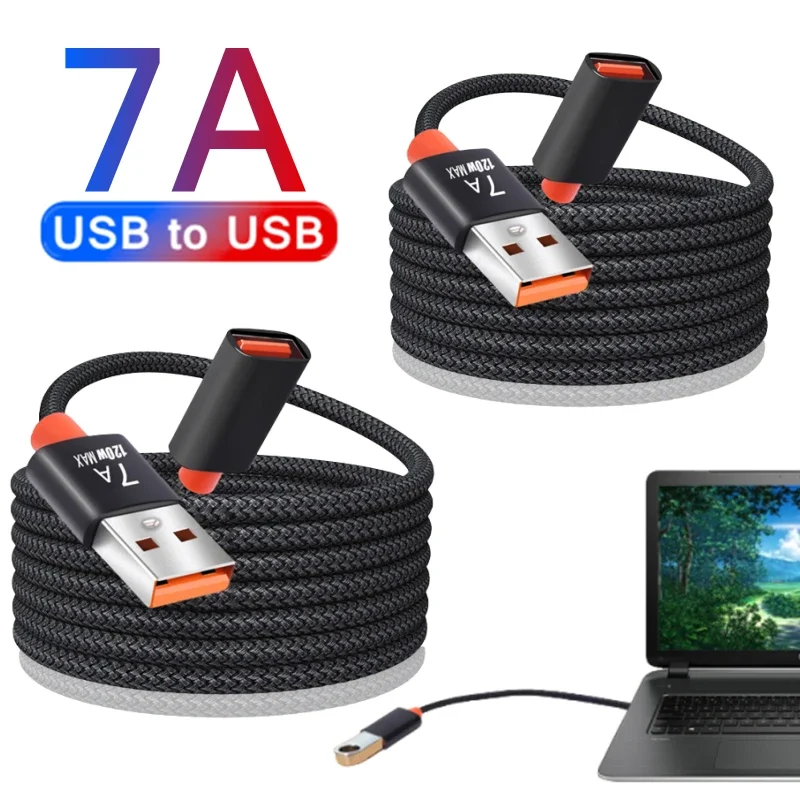 7A 6A Extension Cable USB 3.0 Female To Male Extender Cord High-Speed Transmission Data Cable for Laptop Computer Game Camera TV