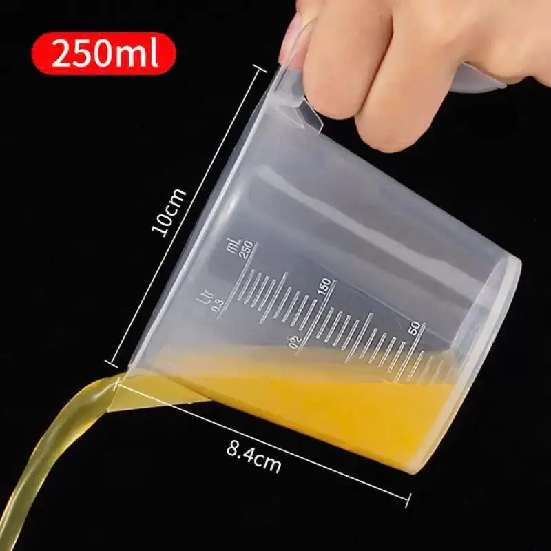 PP Plastic Measuring Cups Accurate Clear Graduation Marks Multiple Sizes Stackable for Kitchen Baking Cooking Home DIY Craft Pr