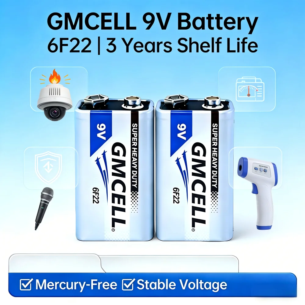 Long Lasting Heavy Duty 6F22 Dry Battery 9V Zinc Carbon High Power for Toys Radios 9V Battery