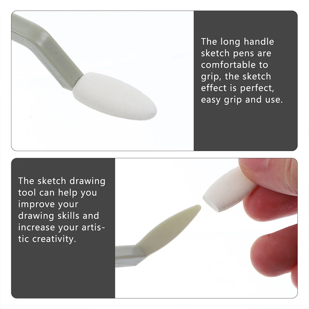

2 Sets Replace Boxed Pen Wiper Blending Tools for Drawing Accessories Professional Supplies Plastic + Sponge Stump
