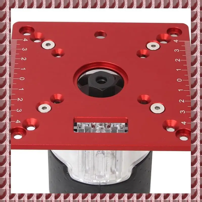 

1 Piece Router Table Insert Plate,Mini Square Woodworking Bench Router Flip Plate Red Aluminum Alloy