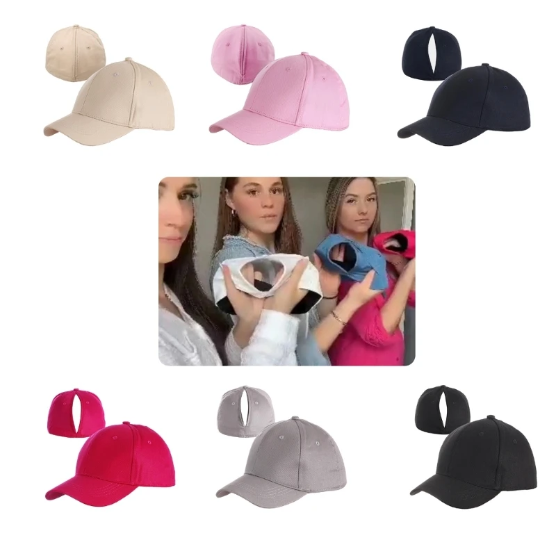 Everyday Fit Baseball Cap with Magnetic Closure for Ponytails Magnetic Ponytail Caps for Easy Wear Breathable Cotton  main image 2