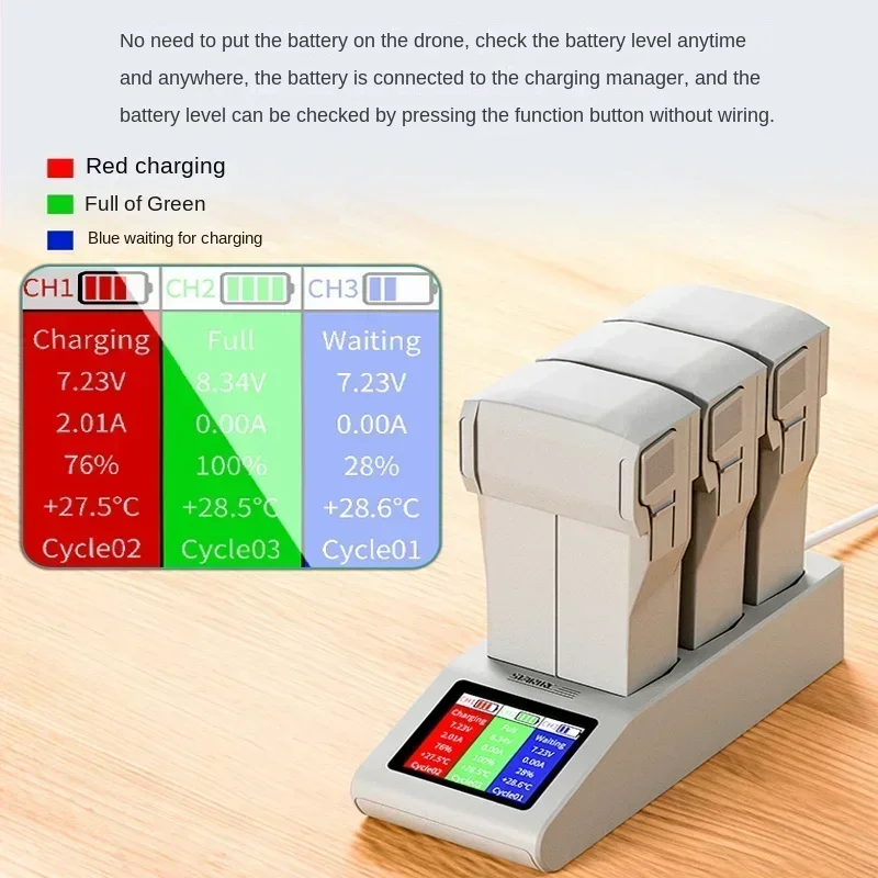 STARTRC Fast Charge Hub w/Digital Display for DJI Mini 4 Pro & 3 Pro Drones - Flight Battery Butler Perfect for Swift Aerial Ops