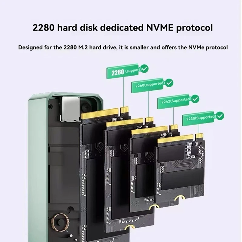 M.2 NVME SSD Caso Gabinete externo USB3.1 10Gbps NVME Caixa de adaptador de disco rígido