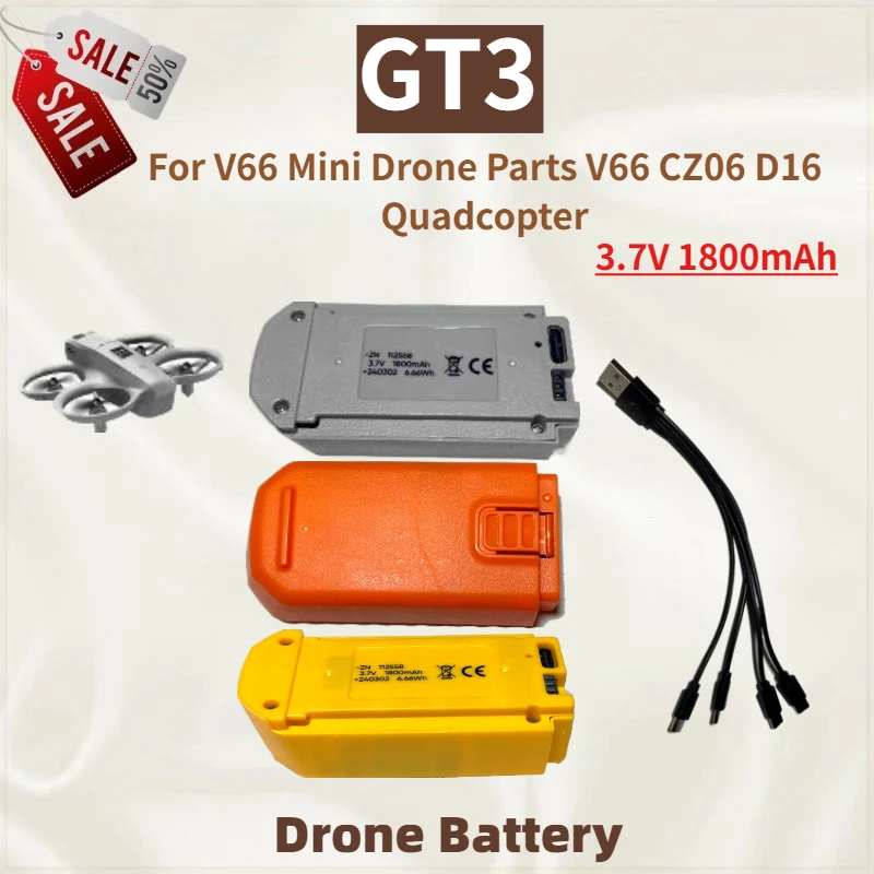 

High Quality GT3 Drone Battery 3.7V 1800mAh For V66 Mini Drone Parts V66 CZ06 D16 Quadcopter Brand New Replacement Battery