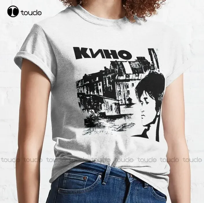 Kino Russian Band Soviet Union Russia Ussr Classic T-Shirt School Shirts For Girls O-Neck Streetwear Oversized Pure Cotton New