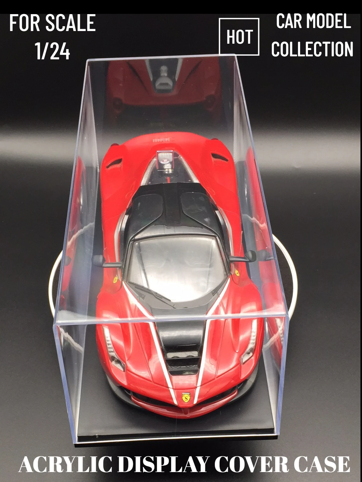 Escala 1:24 1:18, vitrina de modelo de coche, acrílico transparente, cubierta dura a prueba de polvo, caja de PVC para figura coleccionable en miniatura