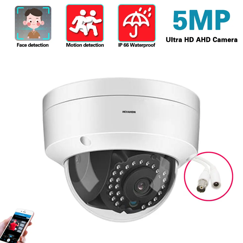 

H.265 5MP Wired CCTV AHD Dome Camera Outdoor XMEYE Face Detection Home Analog Security Cam BNC Ceiling Camera Video Surveillance