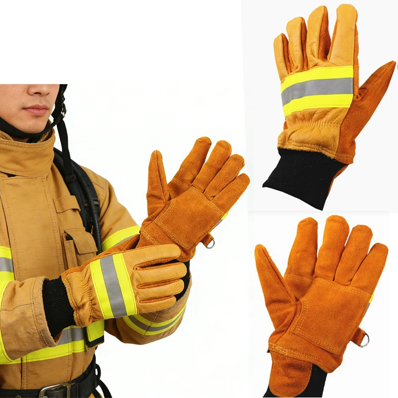 Fire-Fighting Gloves Rescue Heat-Insulating Flame-Retardant Wear-Resistant Durable Protective Labor Reflective Work