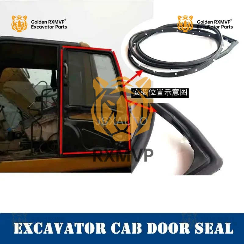 For Caterpillar CAT 312CD 320CD 329D Excavator Cab New Door Sealing Rubber Sealing Soundproof Leather High Quality parts 1M