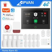 CPVAN Home Alarm System 7 inch screen built-in 5000mAh battery Wireless wifi 4G Tuya Smart Home burglar Security Alarm kit