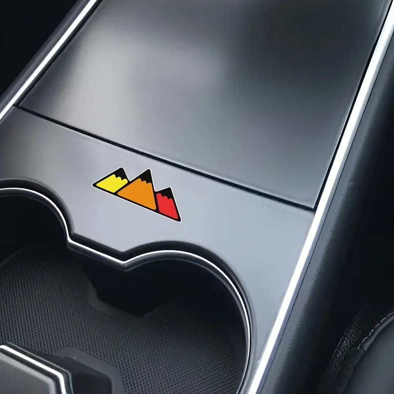 2Pcs Geometric Mountain Vinyl Stickers, Waterproof UV Resistant Decal for Car Motorcycle Laptop Decor, Holiday Gift